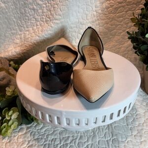 Sam & Libby Black and Tan Pointed Flats